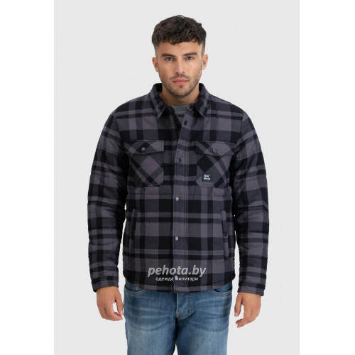 Рубашка Square+padded 3545 grey check | Vintage Industries фото 16