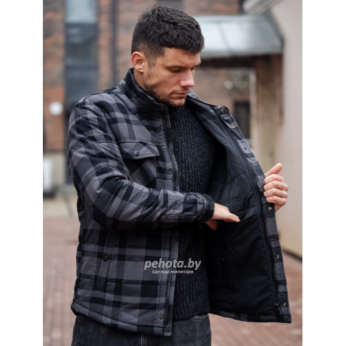 Рубашка Square+padded 3545 grey check | Vintage Industries фото 5