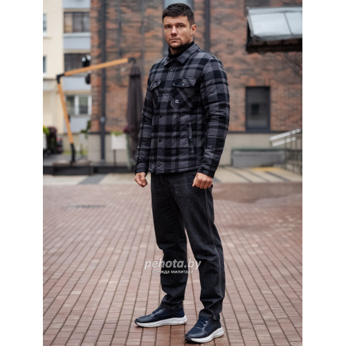 Рубашка Square+padded 3545 grey check | Vintage Industries фото 10