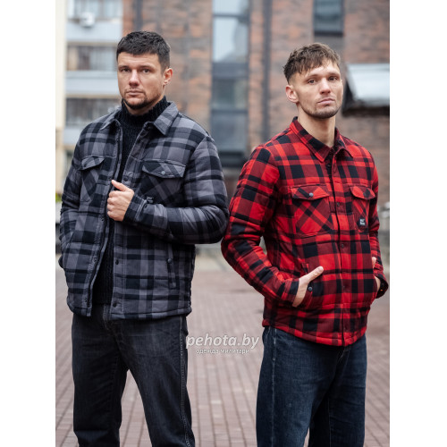 Рубашка Square+padded 3545 grey check | Vintage Industries фото 13
