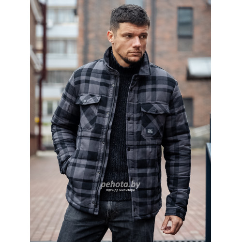 Рубашка Square+padded 3545 grey check | Vintage Industries фото 8