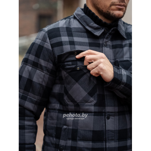 Рубашка Square+padded 3545 grey check | Vintage Industries фото 4