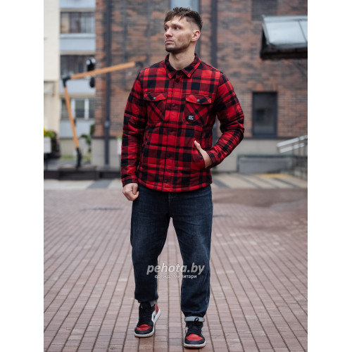 Рубашка Square+padded 3545 red check | Vintage Industries фото 10