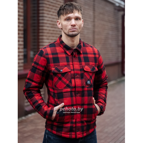 Рубашка Square+padded 3545 red check | Vintage Industries фото 5