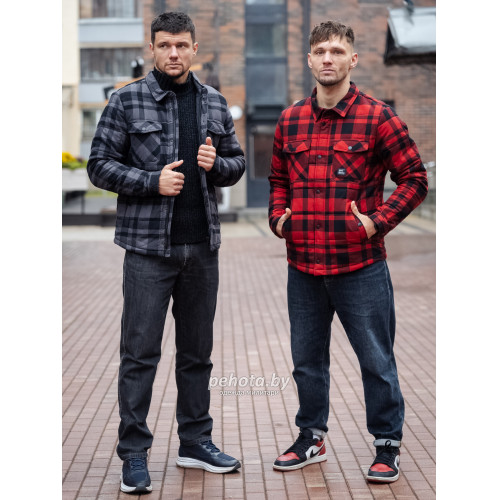 Рубашка Square+padded 3545 red check | Vintage Industries фото 12