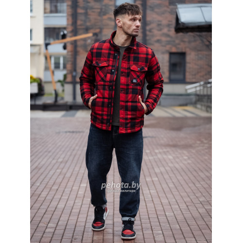 Рубашка Square+padded 3545 red check | Vintage Industries фото 11
