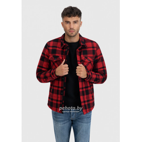 Рубашка Square+padded 3545 red check | Vintage Industries фото 1