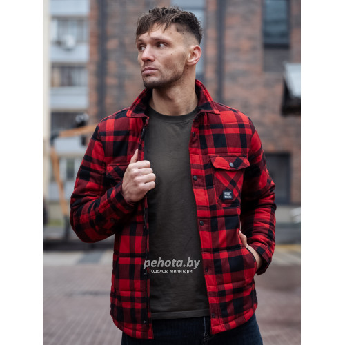Рубашка Square+padded 3545 red check | Vintage Industries фото 1