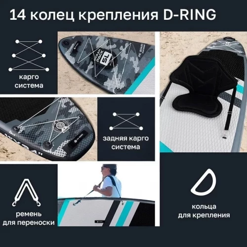 Сапборд Pic Board Camouflage Grey | Skatinger фото 3