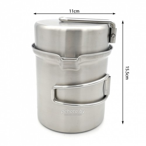 Щепочница с набором посуды AJ-ZH01 Steel | Поход фото 4