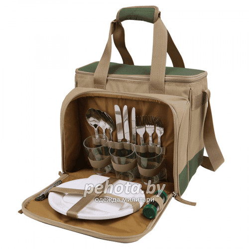 Сумка Холодильник с набором посуды 4100-3 Зелёная | Арктика фото 2