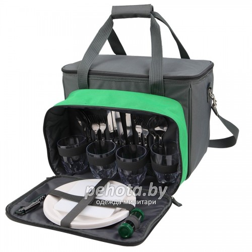 Сумка-холодильник с набором посуды для напитков 4200-4 Серый | Арктика фото 2