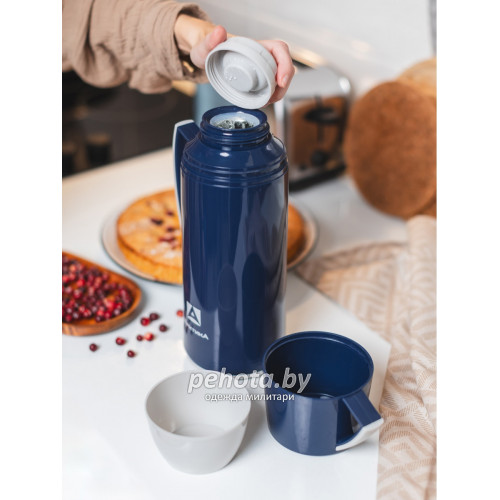 Термос Питьевой со стеклянной колбой 1700мл 1010-1700-BL синий | Арктика фото 14