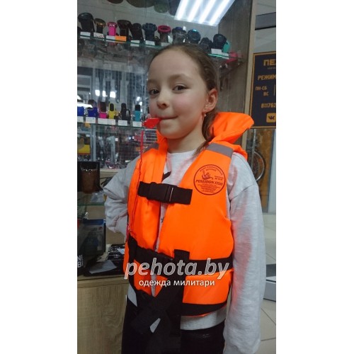 Жилет спасательный детский до 30 кг Оранжевый | POSEIDON FISH фото 3
