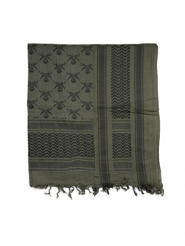 Арафатка Шемаг Skull олива-черный | Mil-tec