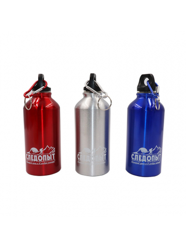Бутылка питьевая с карабином 400 мл Silver | Следопыт