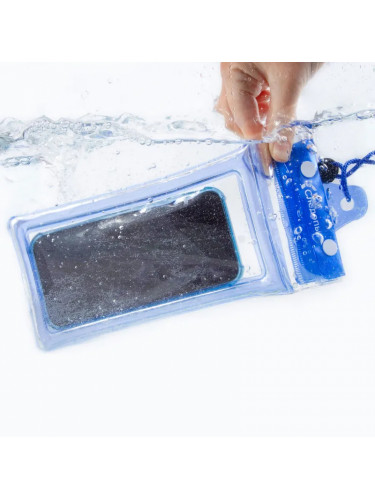 Чехол водонепроницаемый для смартфона 6,5" с шнурком голубой PF-WP-07 | Следопыт