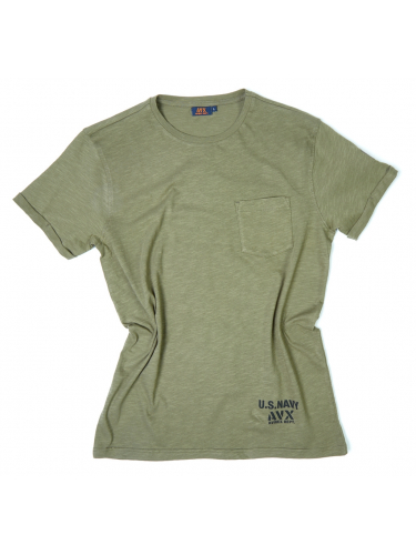 Футболка JERSEY SLUB Verde Militare AX0041 | AVX Avirex Dept