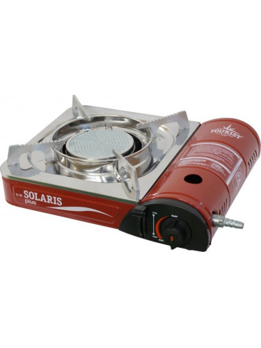 Газовая плита с переходником Solaris PLUS TS-701 Красная | Tourist