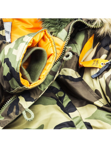 Камуфляжная зимняя куртка Аляска HUSKY Camo/Orange | Nord Denali