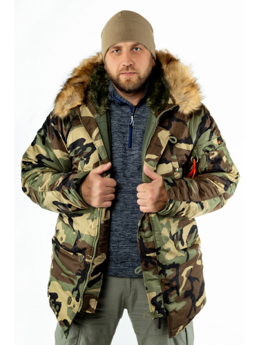 Камуфляжная зимняя куртка Аляска HUSKY Camo/Olive | Nord Denali