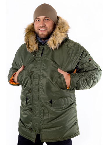 Куртка Аляска HUSKY DENALI Rifle Green/Orange | Nord Denali