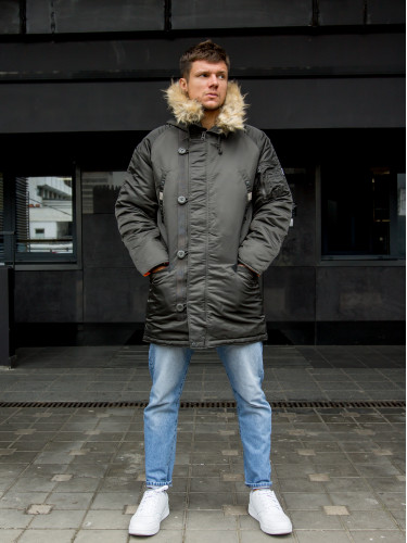 Куртка Аляска HUSKY Long Beluga/Orange | Apolloget