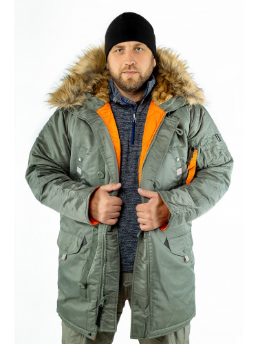 Куртка Аляска HUSKY Long Olive/Orange | Apolloget