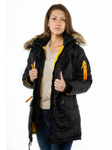 Куртка Аляска женская WMN Black/Yellow | Apolloget