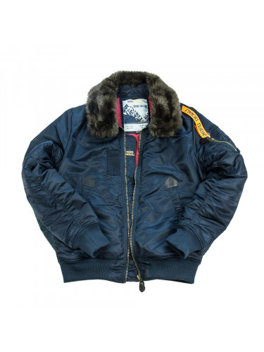 Зимняя куртка Бомбер с мехом Denali B-15 Ink/Red | Nord Denali