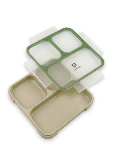 Ланч-бокс с отделениями на 0.8л 033-800 Зеленый/Бежевый | Арктика