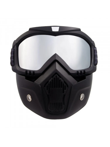 Маска мотоциклетная/снегоходная M7 PF-SMG-06 линза chrome silver + transparent | Следопыт