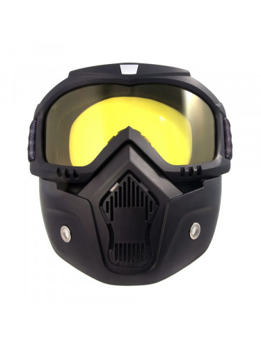 Маска мотоциклетная/снегоходная M7 PF-SMG-08 линза yellow | Следопыт
