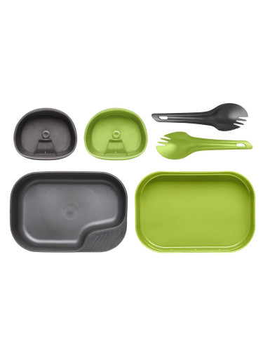 Набор посуды 6 предметов CAMP-A-BOX DUO LIGHT Lime/Dark Grey | WILDO