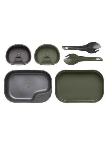 Набор посуды 6 предметов CAMP-A-BOX DUO LIGHT Olive/Dark Grey | WILDO