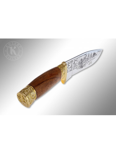 Нож Глухарь Художественное оформленный Латунь | Кизляр