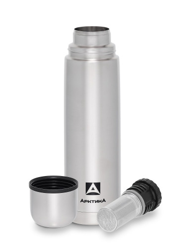 Термос для напитков с ситечком 1000мл 101-1000С Silver | Арктика