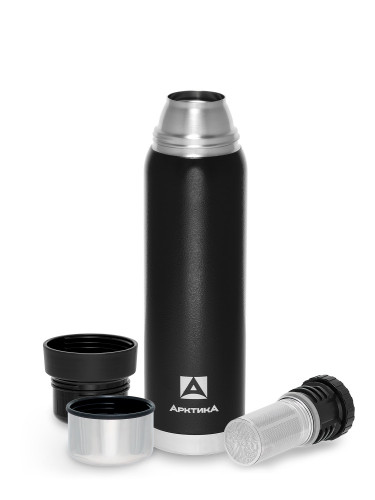 Термос Питьевой с ситечком 900 мл 106-900C Черный | Арктика
