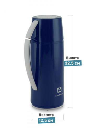 Термос Питьевой со стеклянной колбой 1700мл 1010-1700-BL синий | Арктика
