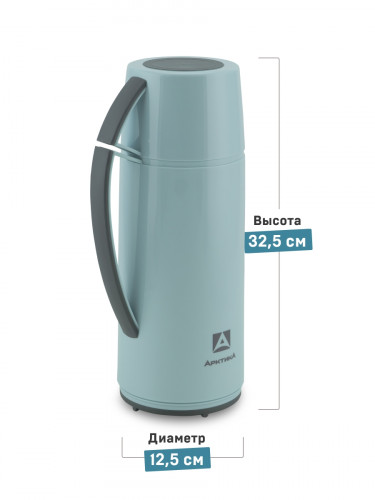 Термос Питьевой со стеклянной колбой 1700мл 1010-1700-CN голубой | Арктика