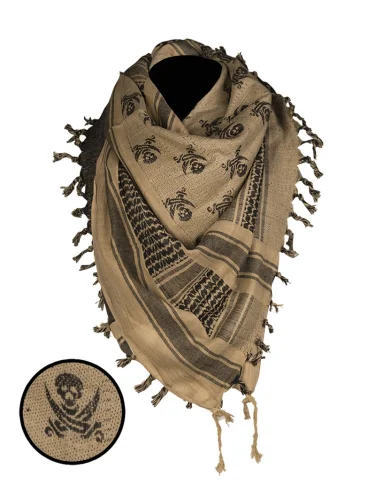 Арафатка Шемаг Skull койот-черный | Mil-tec