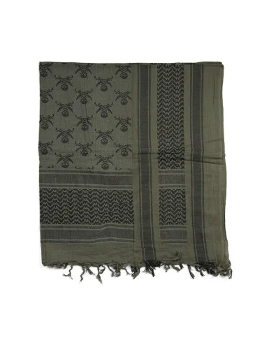 Арафатка Шемаг Skull олива-черный | Mil-tec