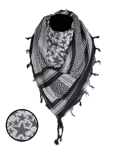 Арафатка Шемаг Stars черно-белый | Mil-tec