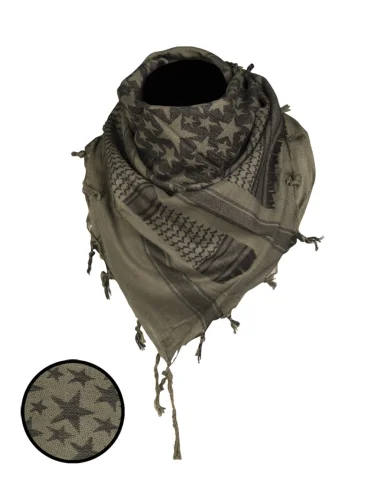 Арафатка Шемаг Stars олива-черный | Mil-tec