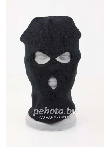 Балаклава трех-точечная мелко вязанная Black | Mil-tec