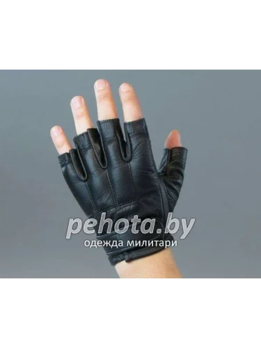 Перчатки тактические кожаные без пальцев DEFENDER Black | Mil-tec
