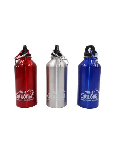 Бутылка питьевая с карабином 400 мл Silver | Следопыт