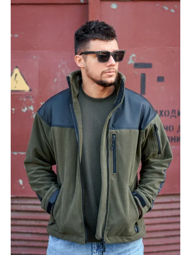 Флис Classic Olive green/black | Army Stroll
