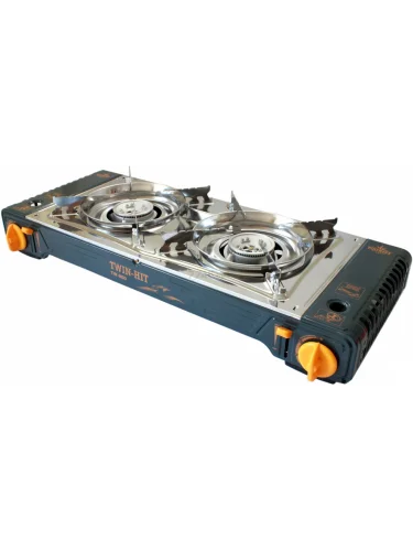 Газовая плита TWIN-HIT TW-850 двухкомфорочная с переходником | Tourist