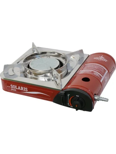 Газовая плита с переходником Solaris PLUS TS-701 Красная | Tourist